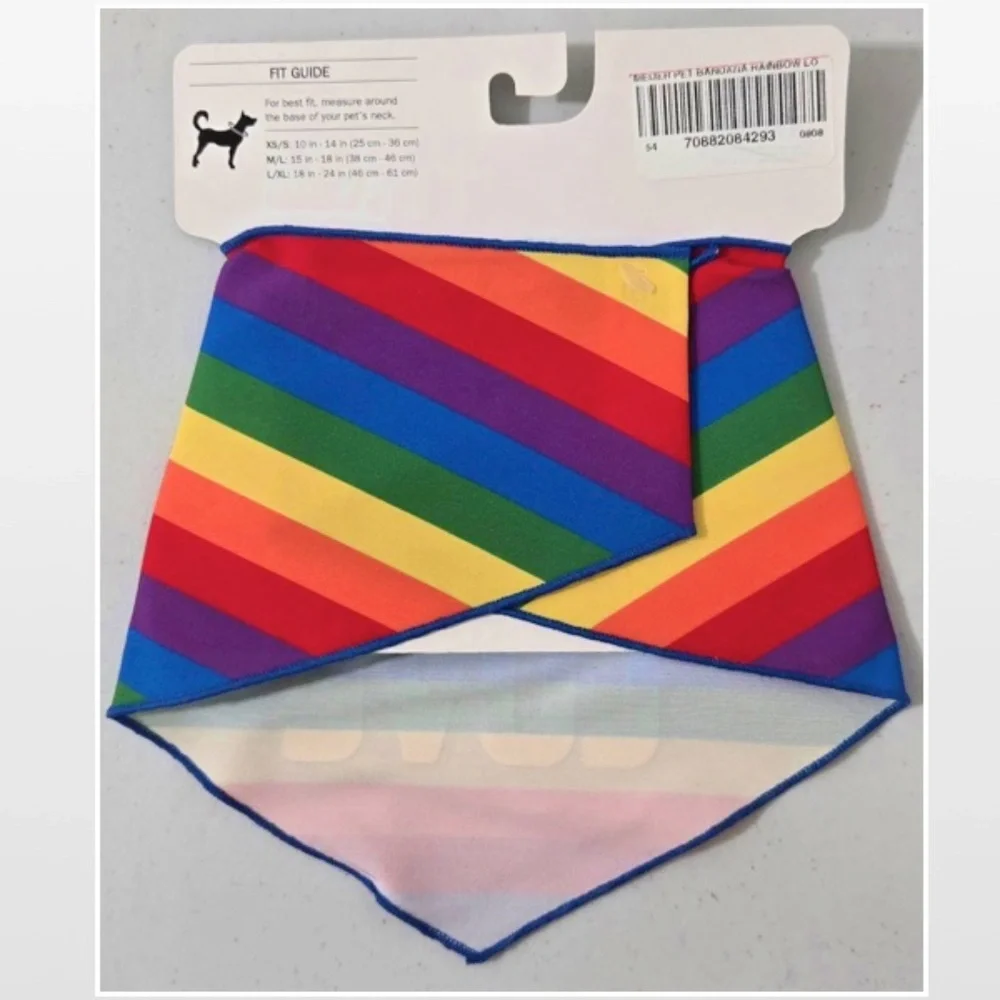 New Dog Bandana Pet Medium Large Love Is Love Rainbow Pride NWT